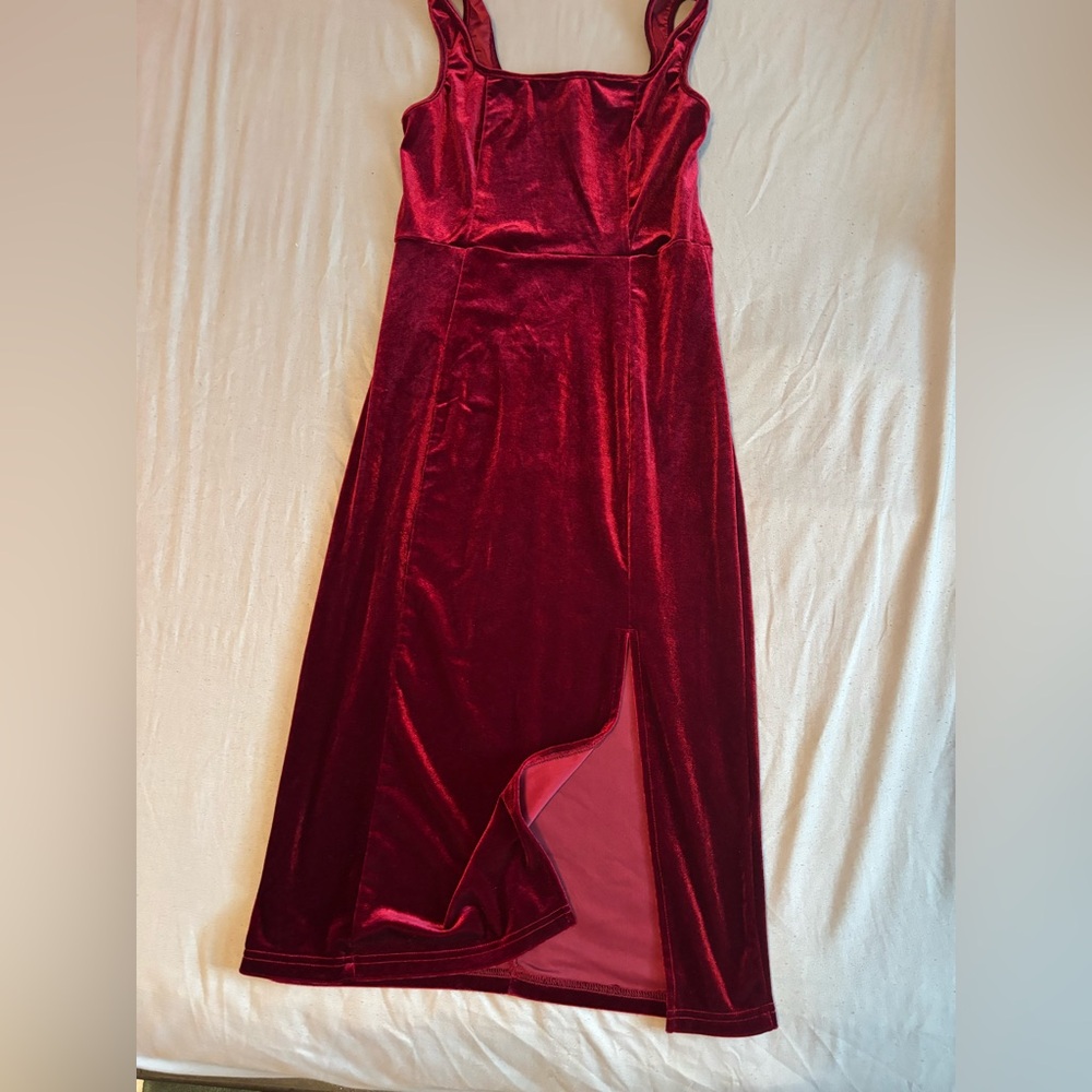 SHEIN Red Velvet Mini Dress